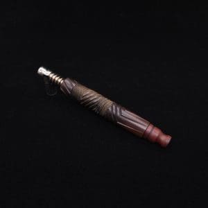 This image portrays Vertex Mixed Burl XL Dynavap Stem + Manzanita Burl Mouthpiece - NEW! ☘ 🎃 by Dovetail Woodwork.