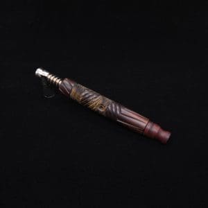 This image portrays Vertex Mixed Burl XL Dynavap Stem + Manzanita Burl Mouthpiece - NEW! ☘ 🎃 by Dovetail Woodwork.