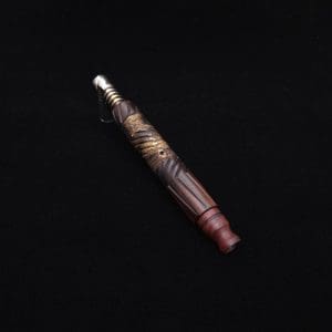 This image portrays Vertex Mixed Burl XL Dynavap Stem + Manzanita Burl Mouthpiece - NEW! ☘ 🎃 by Dovetail Woodwork.