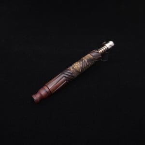 This image portrays Vertex Mixed Burl XL Dynavap Stem + Manzanita Burl Mouthpiece - NEW! ☘ 🎃 by Dovetail Woodwork.