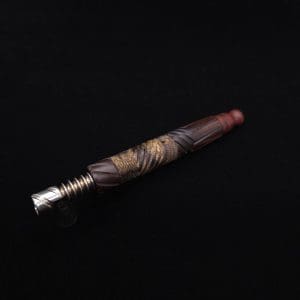 This image portrays Vertex Mixed Burl XL Dynavap Stem + Manzanita Burl Mouthpiece - NEW! ☘ 🎃 by Dovetail Woodwork.