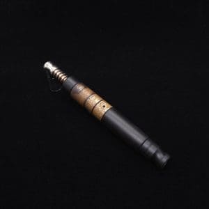 This image portrays High Class Blunt XL Dynavap Mixed Burl Stem + Book-Matched M.P. ☘ by Dovetail Woodwork.