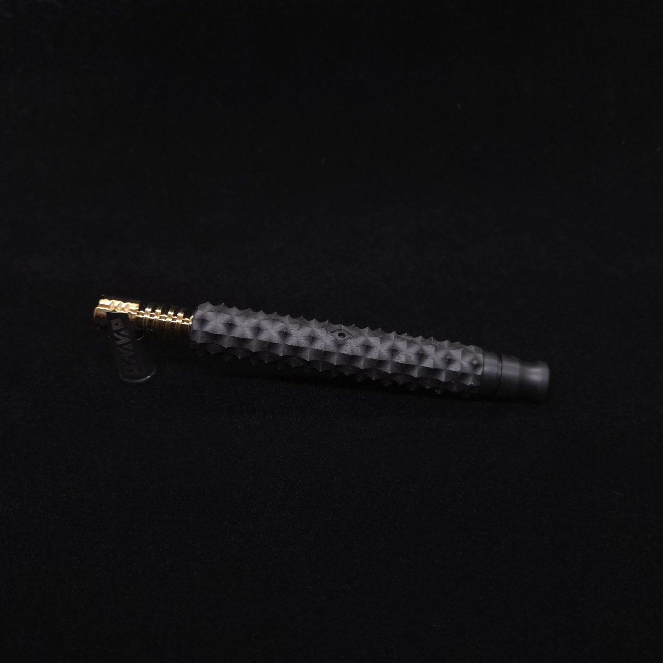 This image portrays Reaper Spine XL Ebony Wood Dynavap Stem + (2) Mouthpieces - NEW! 𓌜 🎃 by Dovetail Woodwork.