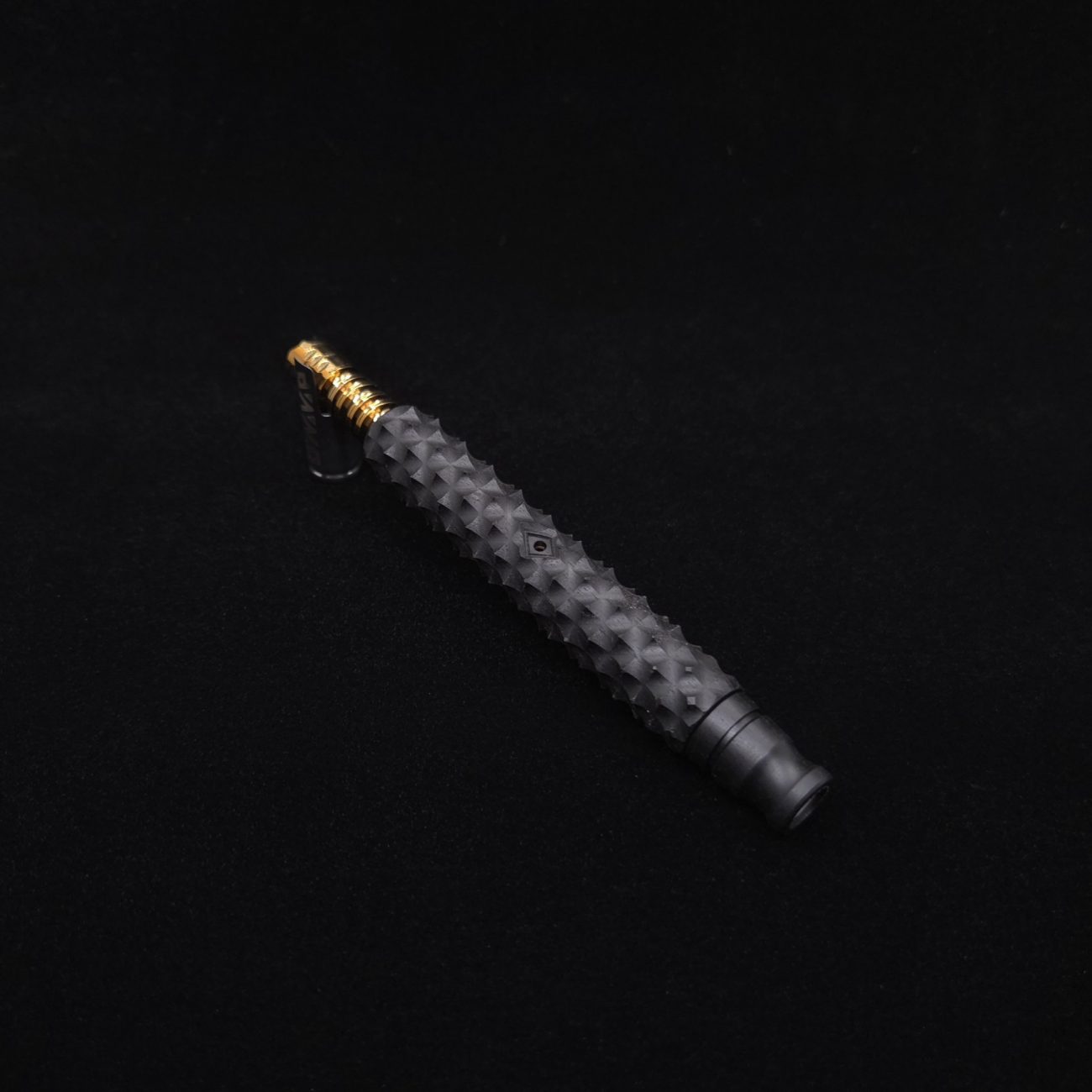 This image portrays Reaper Spine XL Ebony Wood Dynavap Stem + (2) Mouthpieces - NEW! 𓌜 🎃 by Dovetail Woodwork.