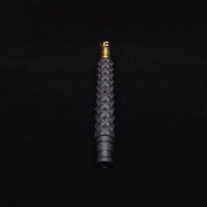 This image portrays Reaper Spine XL Ebony Wood Dynavap Stem + (2) Mouthpieces - NEW! 𓌜 🎃 by Dovetail Woodwork.