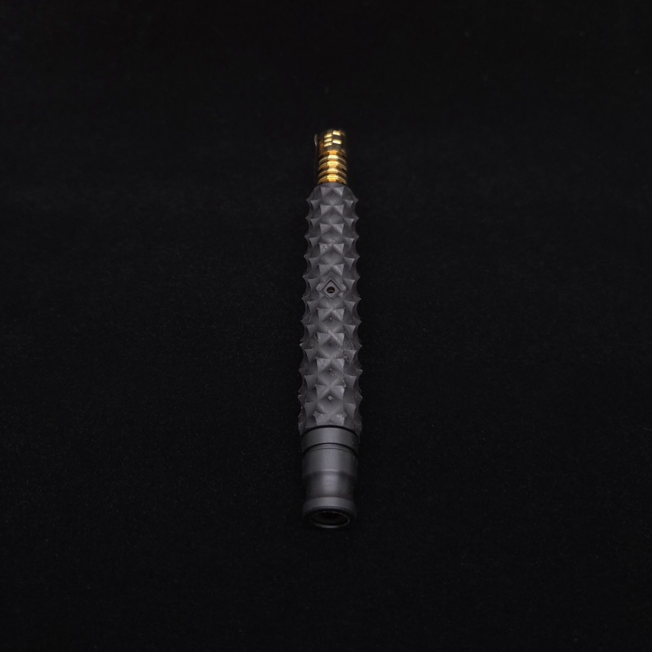 This image portrays Reaper Spine XL Ebony Wood Dynavap Stem + (2) Mouthpieces - NEW! 𓌜 🎃 by Dovetail Woodwork.
