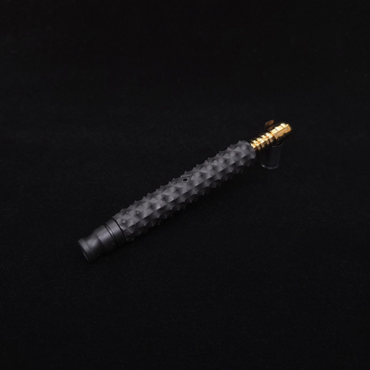 This image portrays Reaper Spine XL Ebony Wood Dynavap Stem + (2) Mouthpieces - NEW! 𓌜 🎃 by Dovetail Woodwork.