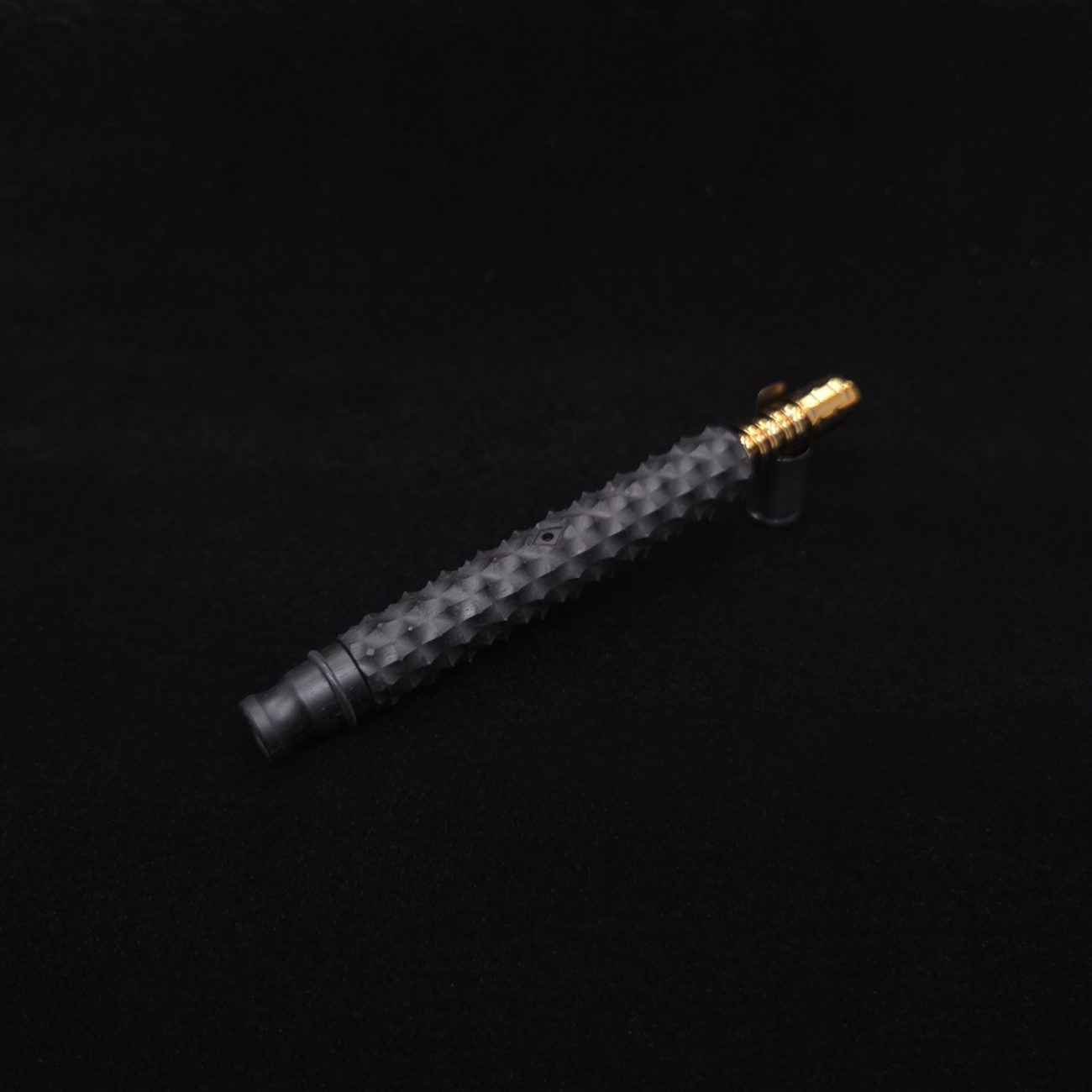 This image portrays Reaper Spine XL Ebony Wood Dynavap Stem + (2) Mouthpieces - NEW! 𓌜 🎃 by Dovetail Woodwork.