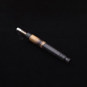 This image portrays High Class Blunt XL Dynavap Mixed Burl Stem + Book-Matched M.P. ☘ by Dovetail Woodwork.