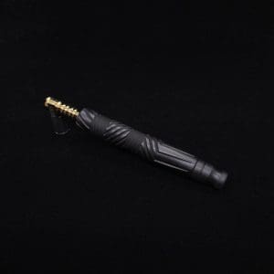 This image portrays Vertex XL Black Ebony Dynavap Stem + (4) Mouthpieces - Halloween Bundle!🎃 by Dovetail Woodwork.