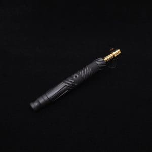 This image portrays Vertex XL Black Ebony Dynavap Stem + (4) Mouthpieces - Halloween Bundle!🎃 by Dovetail Woodwork.