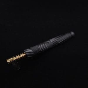 This image portrays Vertex XL Black Ebony Dynavap Stem + (4) Mouthpieces - Halloween Bundle!🎃 by Dovetail Woodwork.