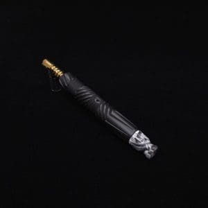 This image portrays Vertex XL Black Ebony Dynavap Stem + (4) Mouthpieces - Halloween Bundle!🎃 by Dovetail Woodwork.