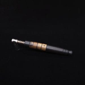 This image portrays High Class Blunt XL Dynavap Mixed Burl Stem + Book-Matched M.P. ☘ by Dovetail Woodwork.