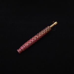 This image portrays Reaper Spine XL Zebra Wood Dynavap Stem + Book-Matched Mouthpiece - NEW! 𓌜 🎃 by Dovetail Woodwork.