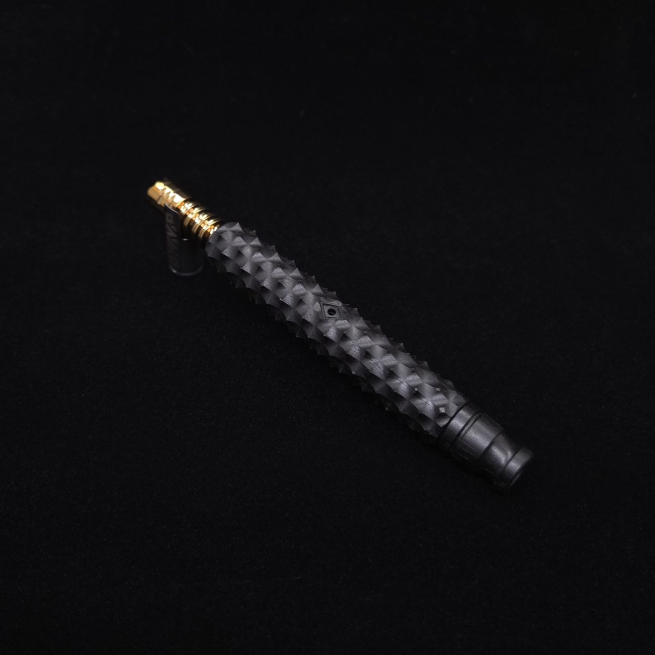 This image portrays Reaper Spine XL Ebony Wood Dynavap Stem + (2) Mouthpieces - NEW! 𓌜 🎃 by Dovetail Woodwork.