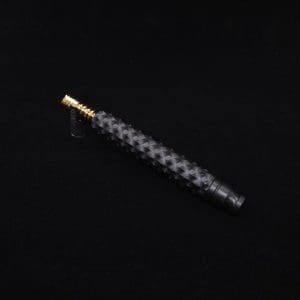 This image portrays Reaper Spine XL Ebony Wood Dynavap Stem + (2) Mouthpieces - NEW! 𓌜 🎃 by Dovetail Woodwork.