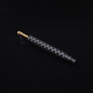 This image portrays Reaper Spine XL Ebony Wood Dynavap Stem + (2) Mouthpieces - NEW! 𓌜 🎃 by Dovetail Woodwork.