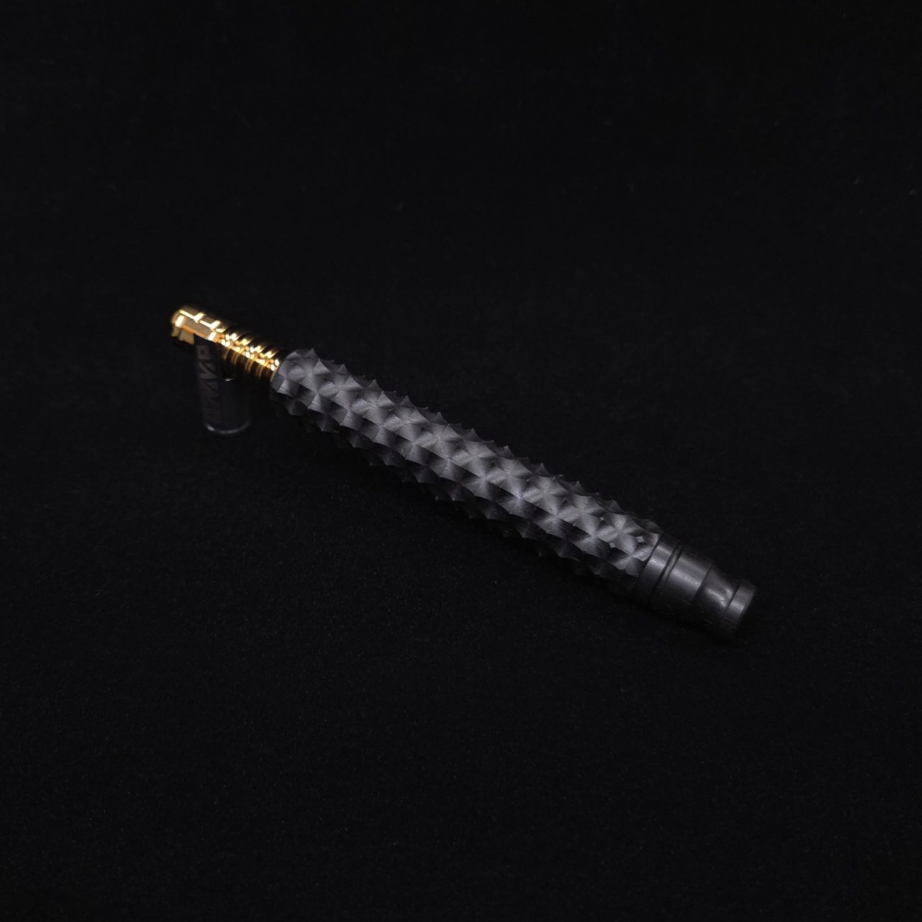 This image portrays Reaper Spine XL Ebony Wood Dynavap Stem + (2) Mouthpieces - NEW! 𓌜 🎃 by Dovetail Woodwork.