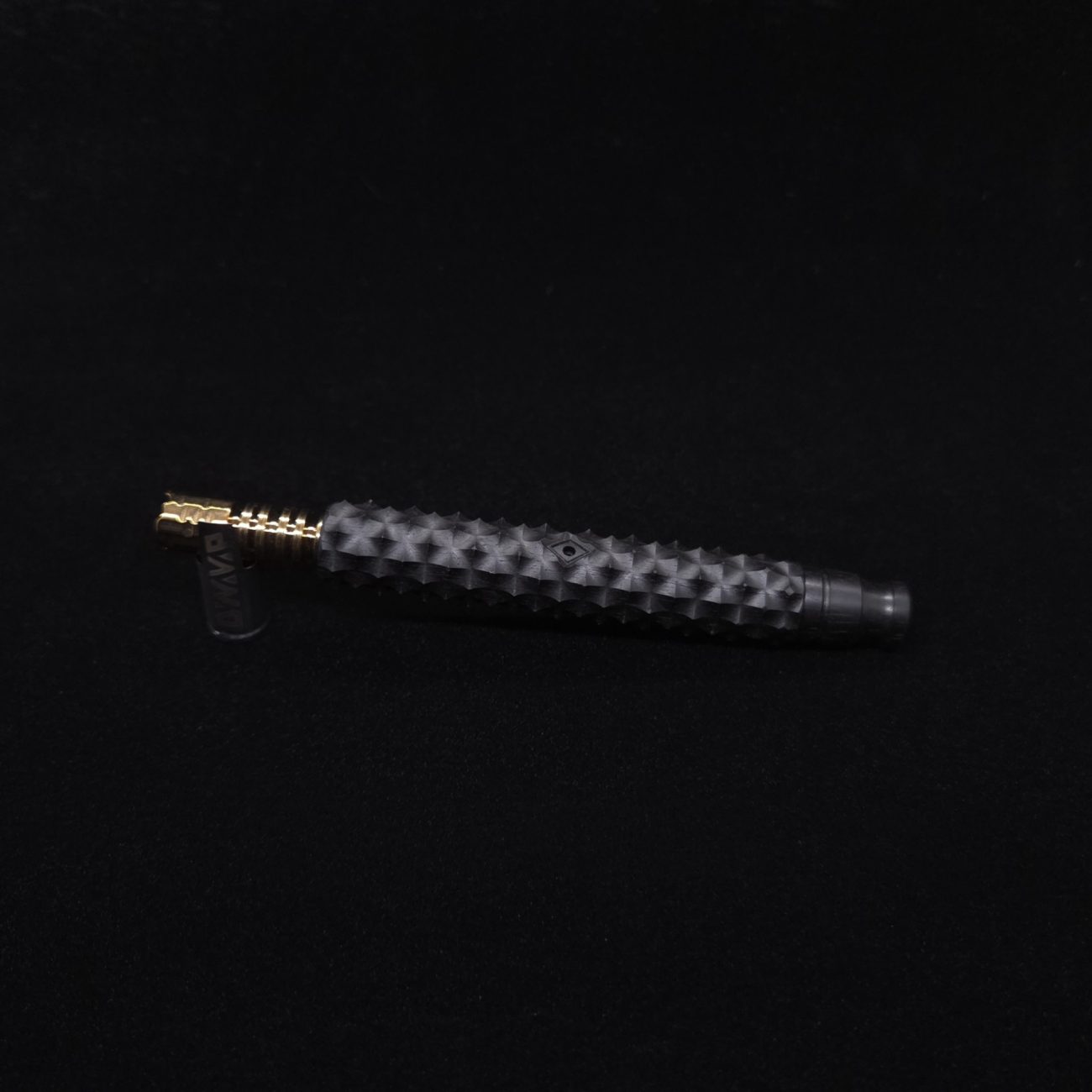 This image portrays Reaper Spine XL Ebony Wood Dynavap Stem + (2) Mouthpieces - NEW! 𓌜 🎃 by Dovetail Woodwork.