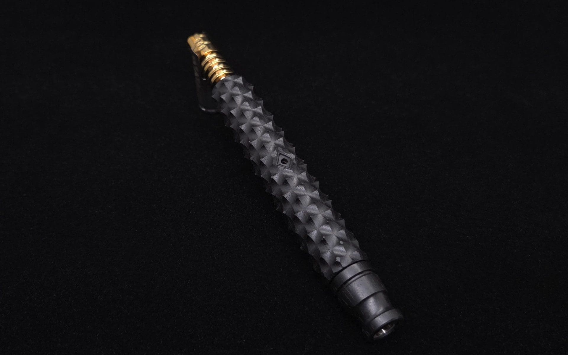 This image portrays Reaper Spine XL Ebony Wood Dynavap Stem + (2) Mouthpieces - NEW! 𓌜 🎃 by Dovetail Woodwork.