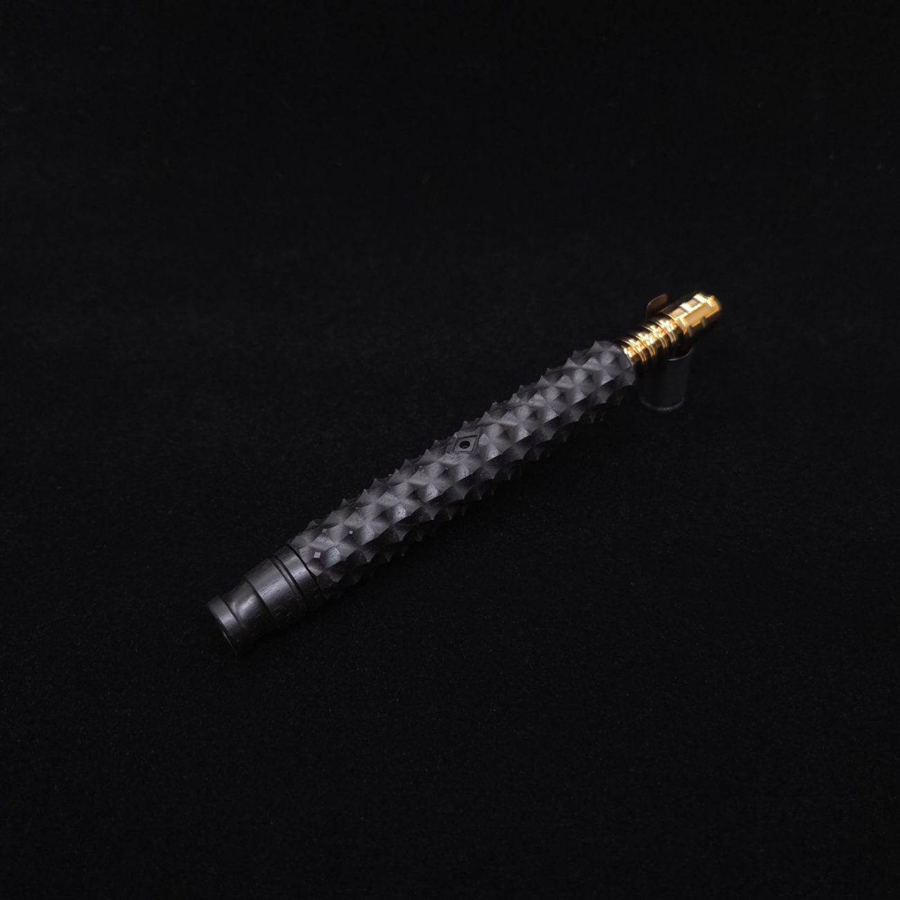 This image portrays Reaper Spine XL Ebony Wood Dynavap Stem + (2) Mouthpieces - NEW! 𓌜 🎃 by Dovetail Woodwork.