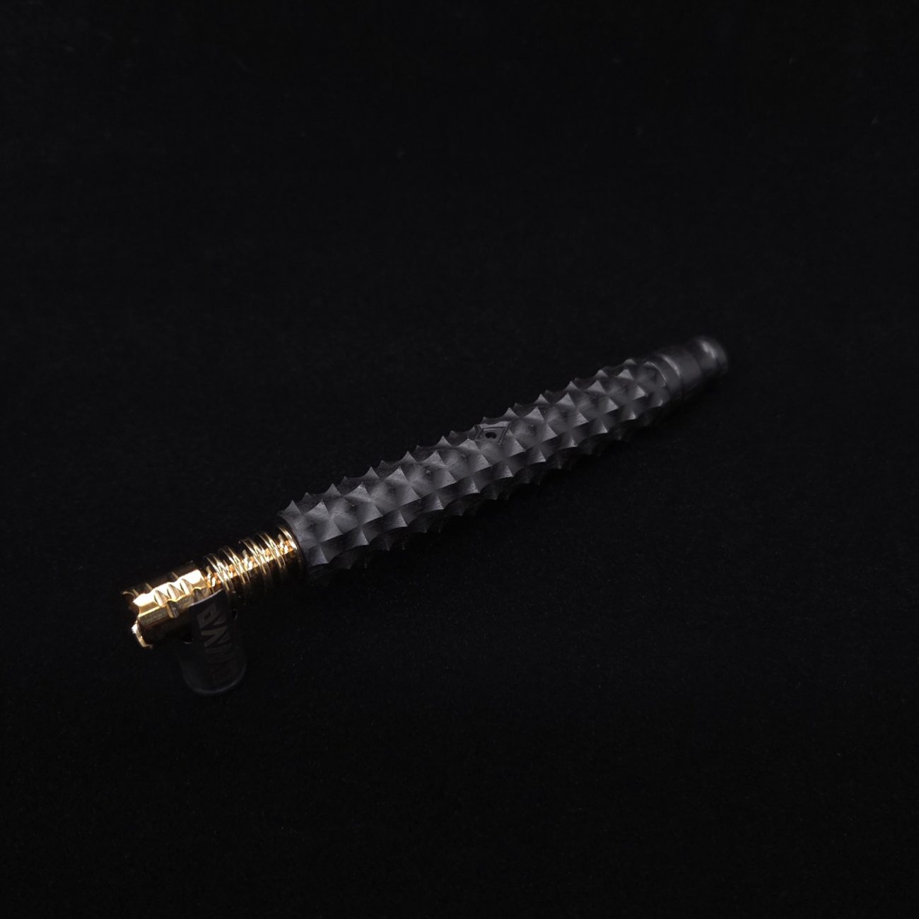 This image portrays Reaper Spine XL Ebony Wood Dynavap Stem + (2) Mouthpieces - NEW! 𓌜 🎃 by Dovetail Woodwork.
