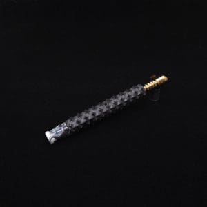 This image portrays Reaper Spine XL Ebony Wood Dynavap Stem + (2) Mouthpieces - NEW! 𓌜 🎃 by Dovetail Woodwork.
