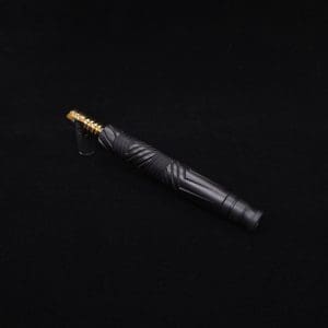 This image portrays Vertex XL Black Ebony Dynavap Stem + (2) Mouthpieces - Halloween Bundle!🎃 by Dovetail Woodwork.