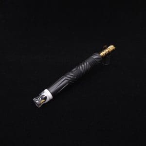 This image portrays Vertex XL Black Ebony Dynavap Stem + (2) Mouthpieces - Halloween Bundle!🎃 by Dovetail Woodwork.