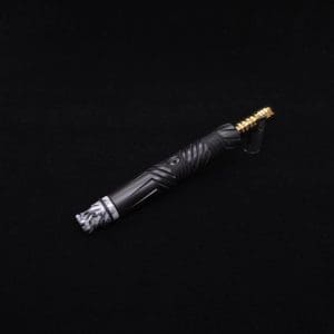 This image portrays Vertex XL Black Ebony Dynavap Stem + (2) Mouthpieces - Halloween Bundle!🎃 by Dovetail Woodwork.