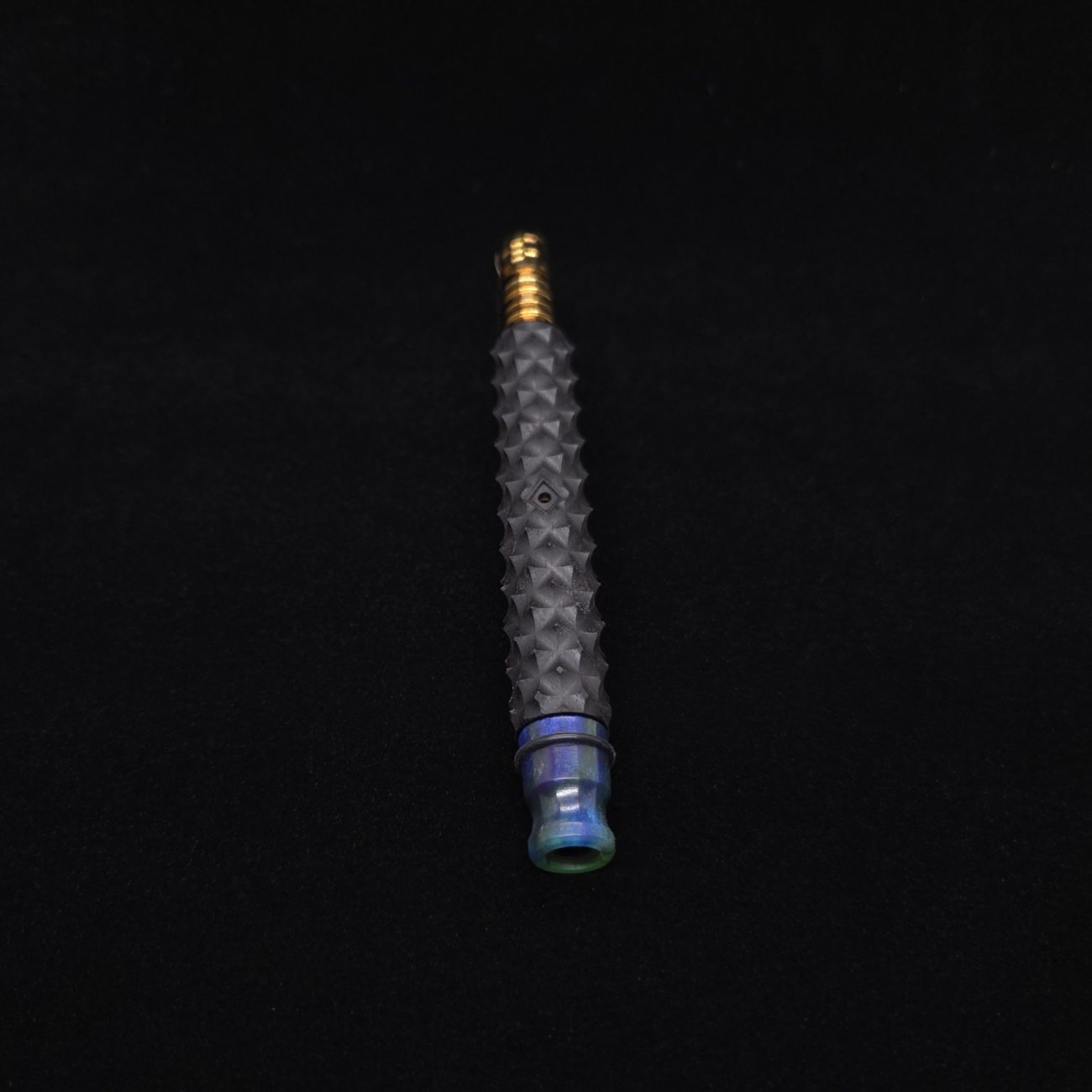 This image portrays Reaper Spine XL Ebony Wood Dynavap Stem + (2) Mouthpieces - NEW! 𓌜 🎃 by Dovetail Woodwork.