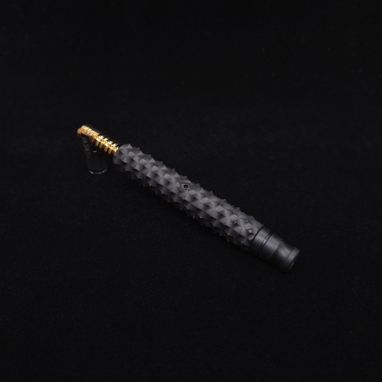 This image portrays Reaper Spine XL Ebony Wood Dynavap Stem + (2) Mouthpieces - NEW! 𓌜 🎃 by Dovetail Woodwork.