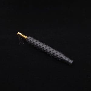 This image portrays Reaper Spine XL Ebony Wood Dynavap Stem + (2) Mouthpieces - NEW! 𓌜 🎃 by Dovetail Woodwork.