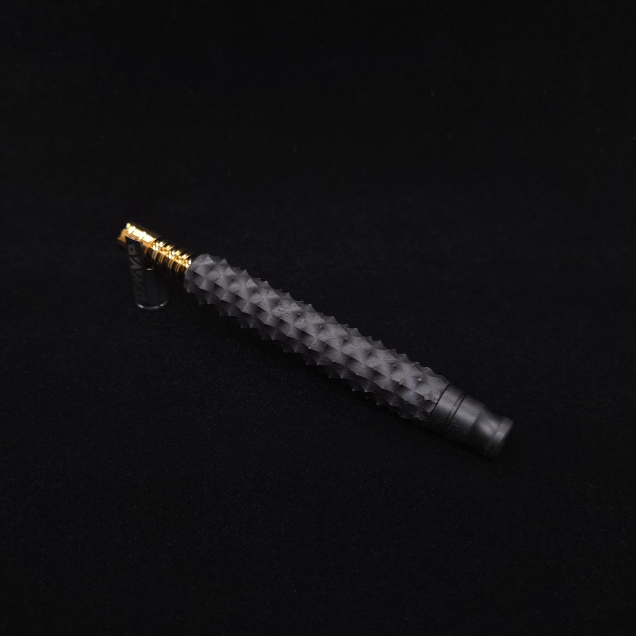 This image portrays Reaper Spine XL Ebony Wood Dynavap Stem + (2) Mouthpieces - NEW! 𓌜 🎃 by Dovetail Woodwork.