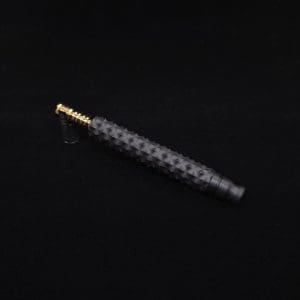 This image portrays Reaper Spine XL Ebony Wood Dynavap Stem + (2) Mouthpieces - NEW! 𓌜 🎃 by Dovetail Woodwork.