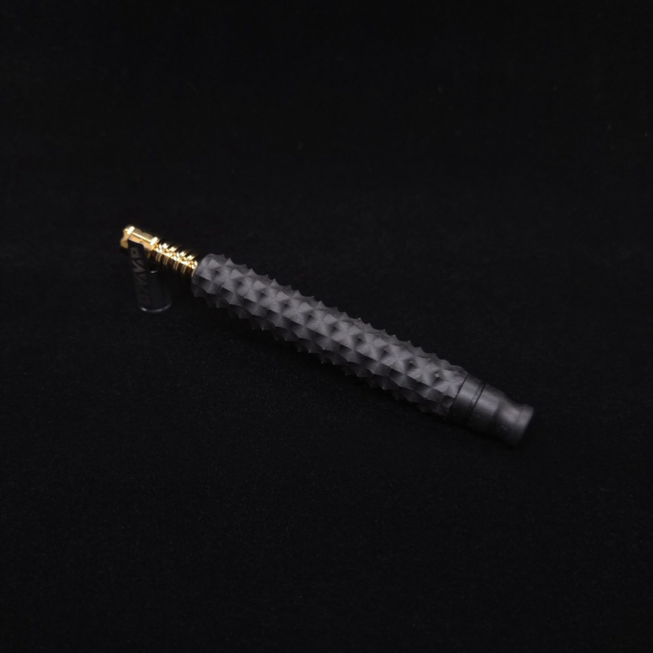 This image portrays Reaper Spine XL Ebony Wood Dynavap Stem + (2) Mouthpieces - NEW! 𓌜 🎃 by Dovetail Woodwork.