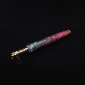 This image portrays High Class Vertex Design XL Dynavap Stem + Zebrawood Mouthpiece - NEW! ☘ by Dovetail Woodwork.