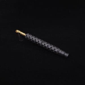 This image portrays Reaper Spine XL Ebony Wood Dynavap Stem + (3) Mouthpieces - NEW! 𓌜 🎃 by Dovetail Woodwork.