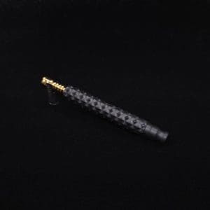 This image portrays Reaper Spine XL Ebony Wood Dynavap Stem + (3) Mouthpieces - NEW! 𓌜 🎃 by Dovetail Woodwork.