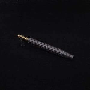 This image portrays Reaper Spine XL Ebony Wood Dynavap Stem + (3) Mouthpieces - NEW! 𓌜 🎃 by Dovetail Woodwork.