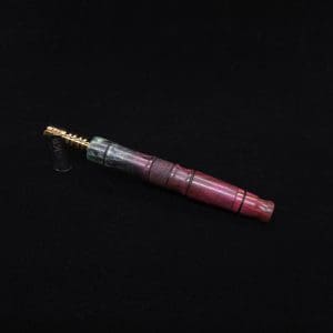 This image portrays High Class Vertex Design XL Dynavap Stem + Zebrawood Mouthpiece - NEW! ☘ by Dovetail Woodwork.