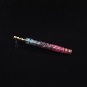 This image portrays High Class Vertex Design XL Dynavap Stem + Zebrawood Mouthpiece - NEW! ☘ by Dovetail Woodwork.