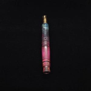 This image portrays High Class Vertex Design XL Dynavap Stem + Zebrawood Mouthpiece - NEW! ☘ by Dovetail Woodwork.