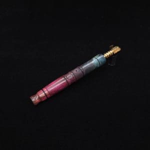 This image portrays High Class Vertex Design XL Dynavap Stem + Zebrawood Mouthpiece - NEW! ☘ by Dovetail Woodwork.