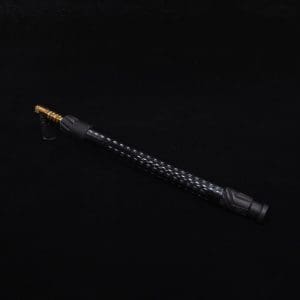 This image portrays Dynavap Vertex Blacked Out Boro-Glass Jr./Ebony Wood Specialty Stem Setup-NEW! by Dovetail Woodwork.