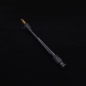 This image portrays Dynavap Vertex Blacked Out Boro-Glass Jr./Ebony Wood Specialty Stem Setup-NEW! by Dovetail Woodwork.