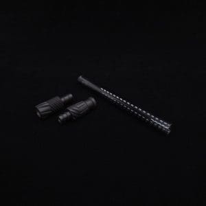 This image portrays Dynavap Vertex Blacked Out Boro-Glass Jr./Ebony Wood Specialty Stem Setup-NEW! by Dovetail Woodwork.