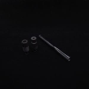 This image portrays Dynavap Vertex Blacked Out Boro-Glass Jr./Ebony Wood Specialty Stem Setup-NEW! by Dovetail Woodwork.