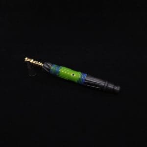 This image portrays Vertex XL Black Ebony Hybrid Dynavap Stem + (2) Mouthpieces🍀 by Dovetail Woodwork.